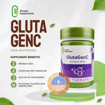 Simplee Supplements GlutaGenC – 500mg Skin Brightening & Antioxidant