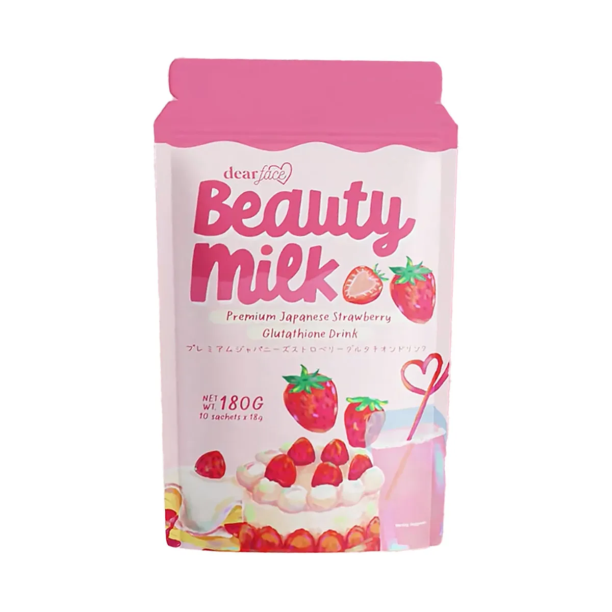 Dear Face Beauty Milk Premium Japanese Strawberry Glutathione Drink Dear Face Beauty Milk Premium Japanese Strawberry Glutathione Drink