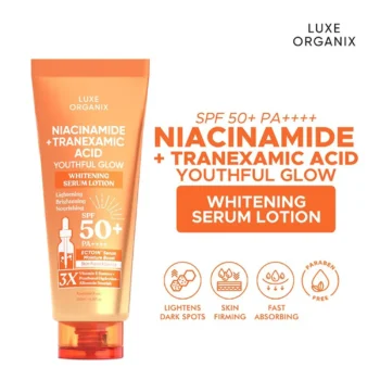 Luxe Organix Niacinamide + Tranexamic Acid Youthful Glow Whitening Serum Lotion