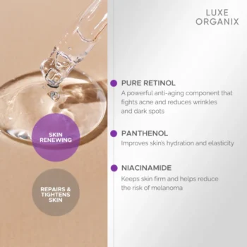 Luxe Organix Retinol Radiance Overnight Botox Lift Serum – 30ml - Image 4