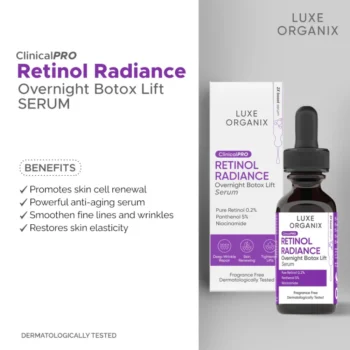 Luxe Organix Retinol Radiance Overnight Botox Lift Serum – 30ml - Image 5