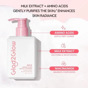 Glad2Glow Milk Amino Acid Gentle Cleanser 80ml - Image 4