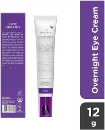 LUXE ORGANIX Advanced Retinol + Bakuchiol Deep Wrinkle Eye Contour Overnight Cream - Image 2