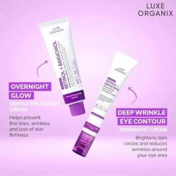 Luxe Organix Advanced Retinol + Bakuchiol Deep Wrinkle Eye Contour Overnight Cream 12g - Image 4