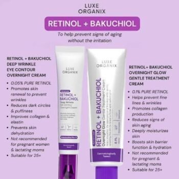 Luxe Organix Advanced Retinol + Bakuchiol Deep Wrinkle Eye Contour Overnight Cream 12g - Image 3