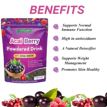 Fitgum Acai Berry Diet Drink & Chia Seeds - Image 2